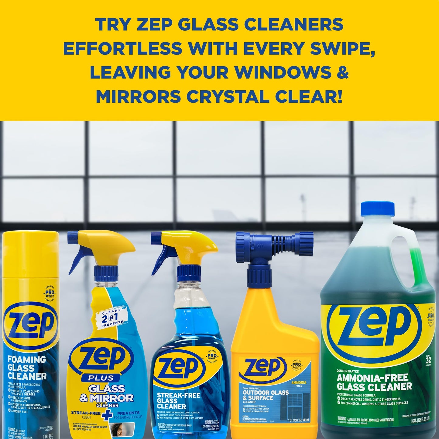 Zep Foaming Glass Cleaner 4-Pack