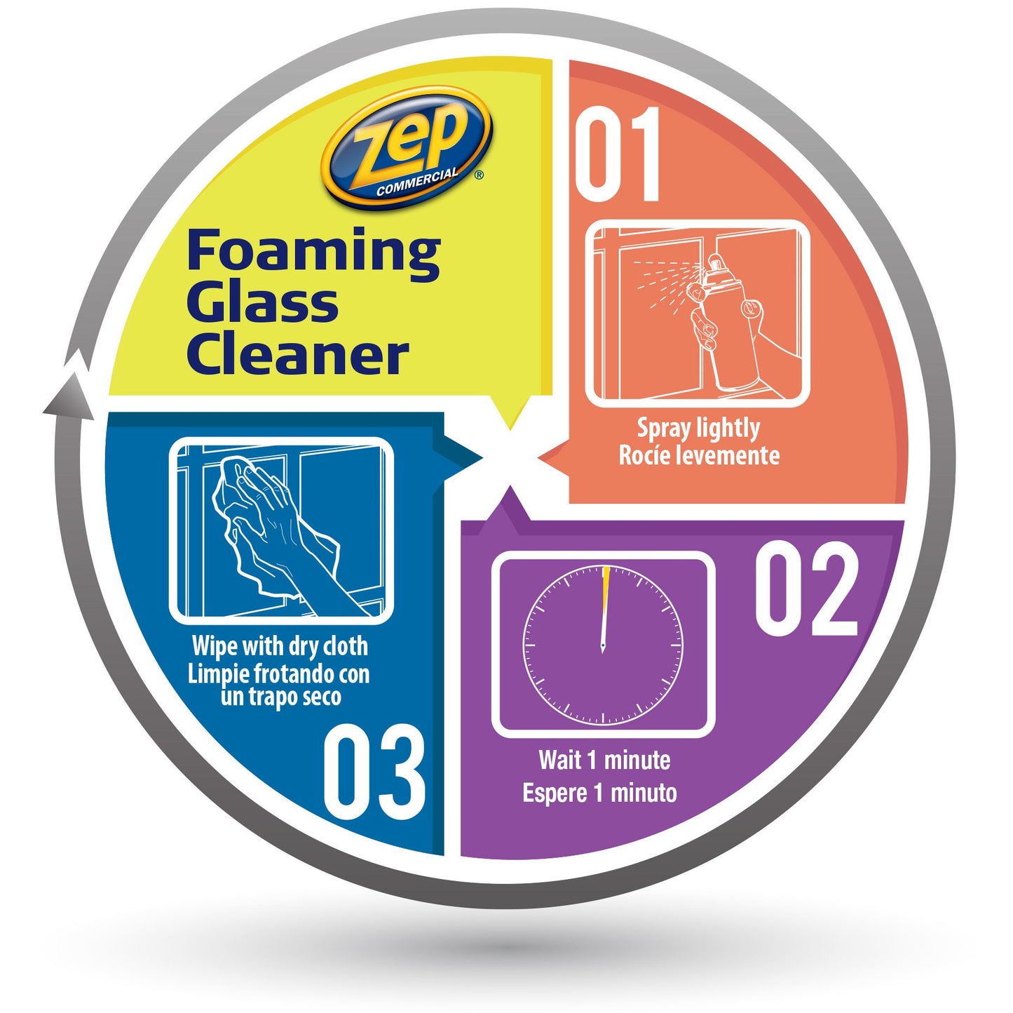 Zep Foaming Glass Cleaner (12 Packs)