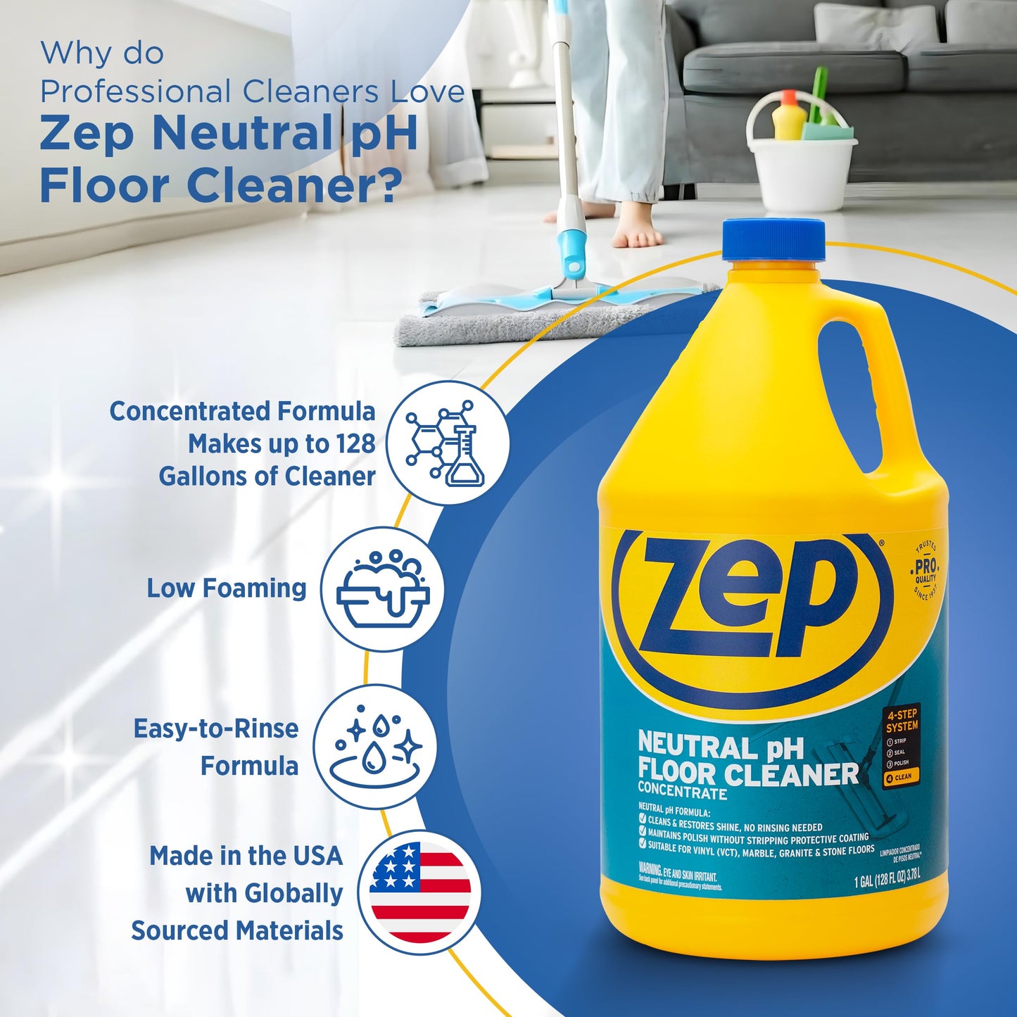 Zep Neutral PH Floor Cleaner 1-Gal