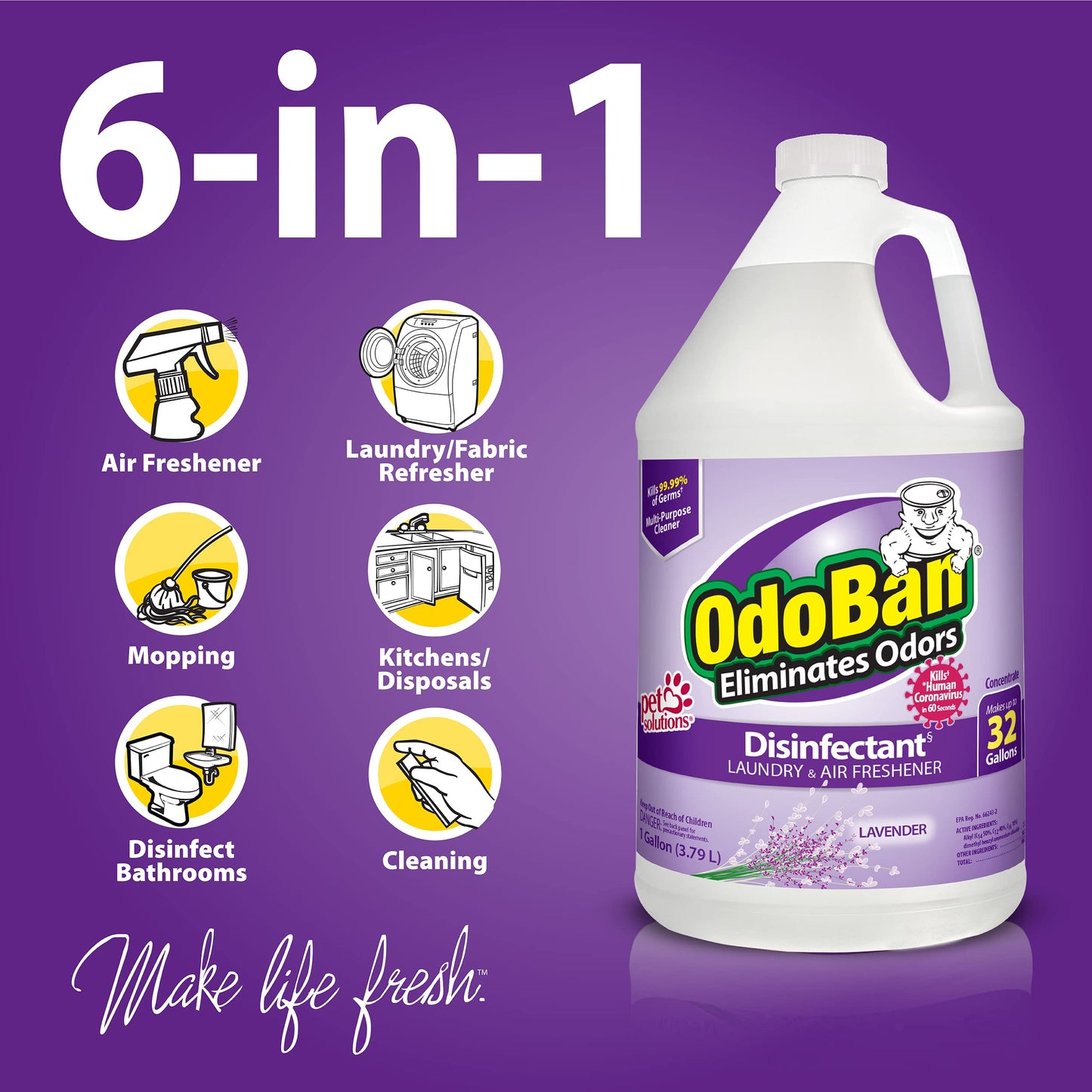 OdoBan Lavender Disinfectant 2-Gal