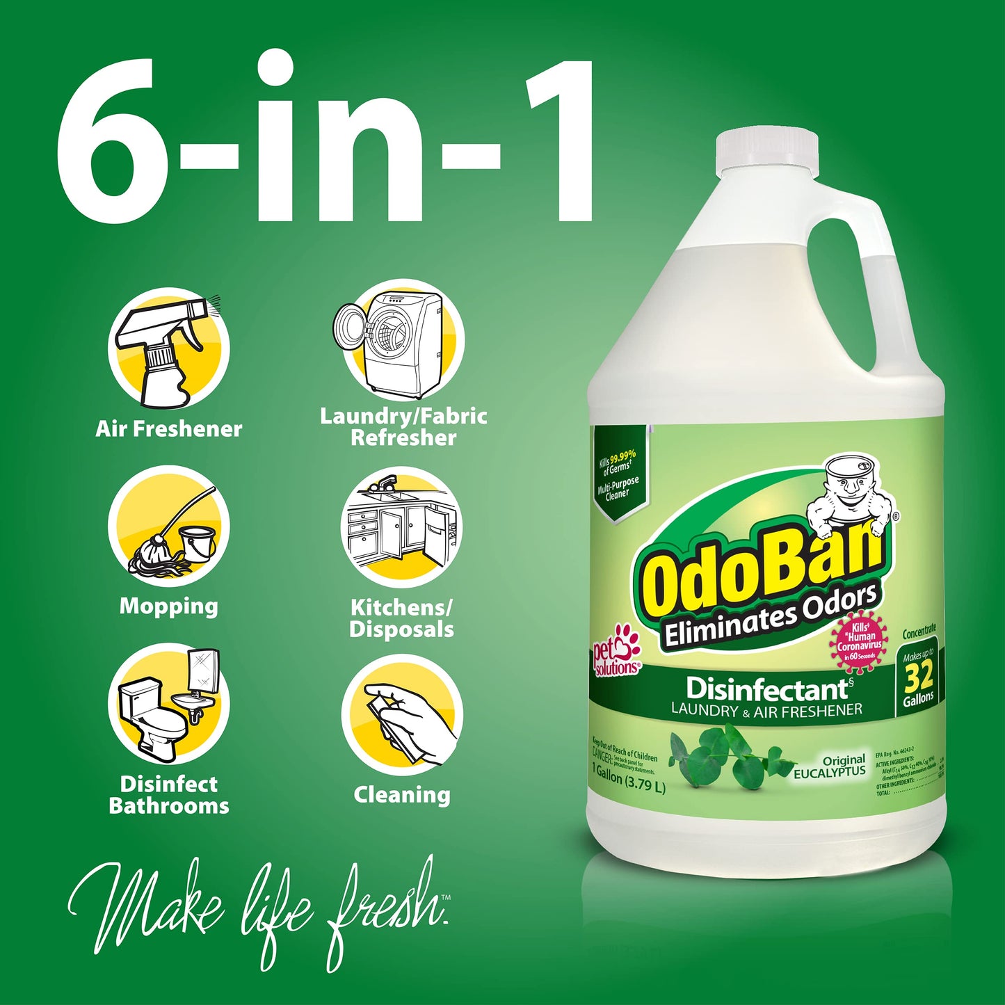 OdoBan Eucalyptus Disinfectant 2-Pack
