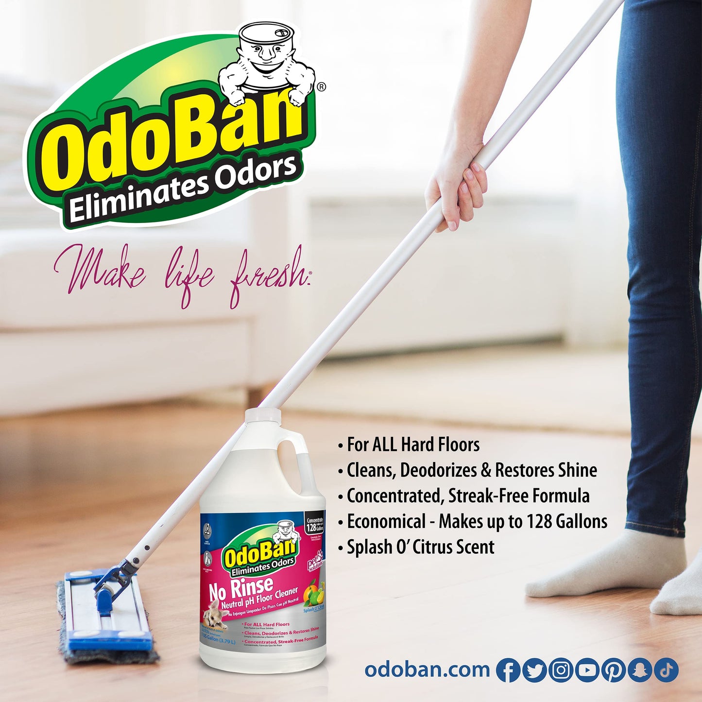 OdoBan Citrus Floor Cleaner 3-Gal