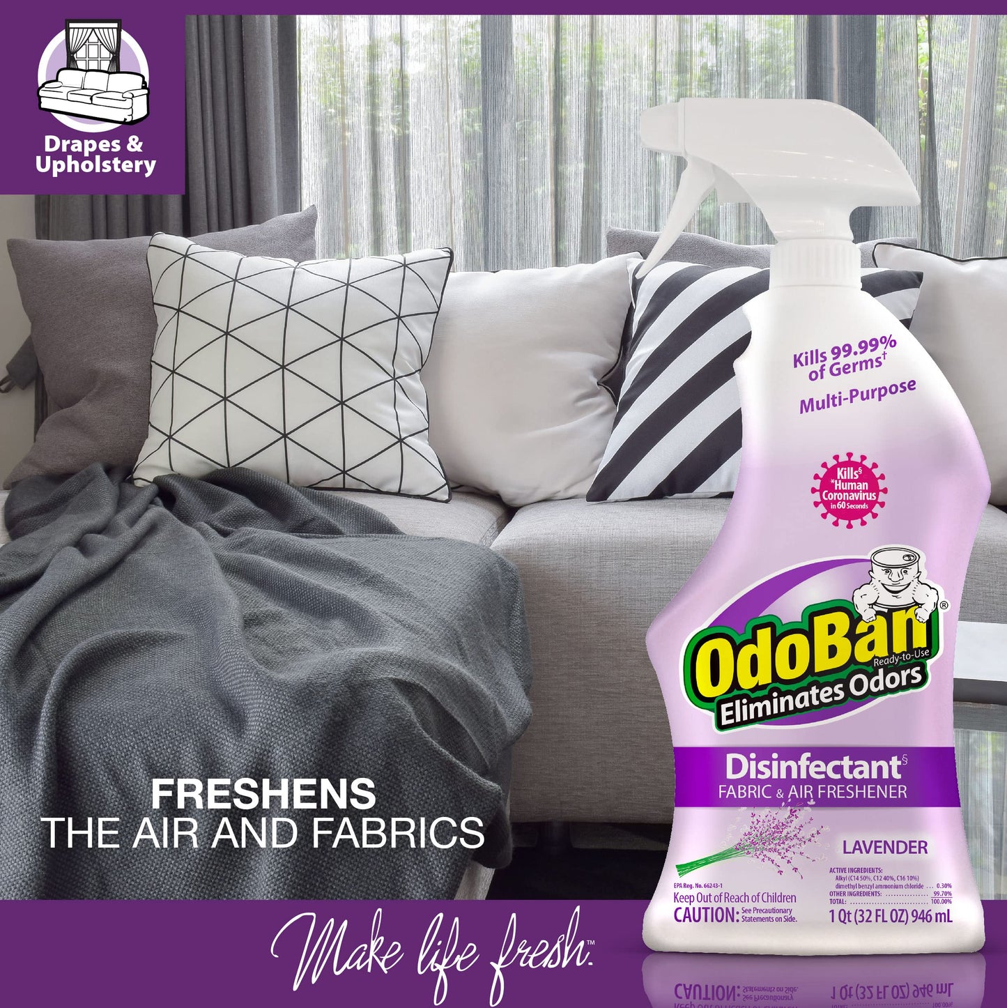 OdoBan Eucalyptus & Lavender Spray 3-Pack