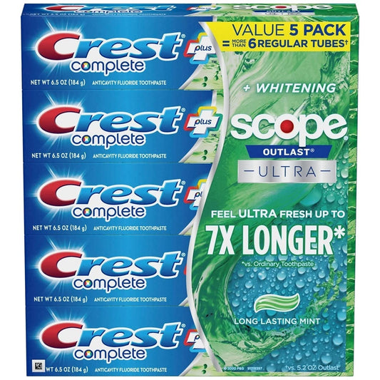Crest Whitening + Scope Toothpaste 5-Pack